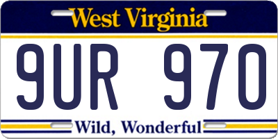 WV license plate 9UR970