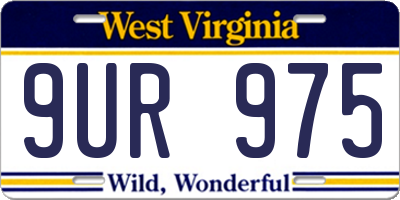 WV license plate 9UR975