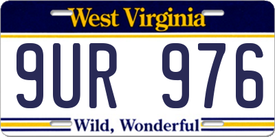 WV license plate 9UR976