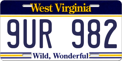 WV license plate 9UR982
