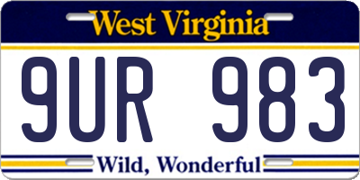 WV license plate 9UR983