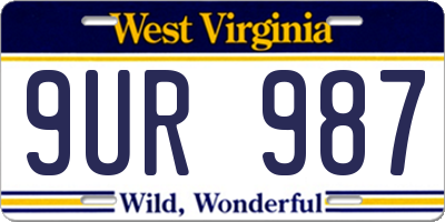WV license plate 9UR987