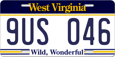 WV license plate 9US046