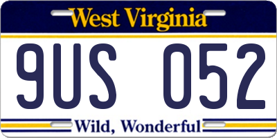 WV license plate 9US052
