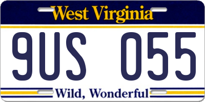 WV license plate 9US055