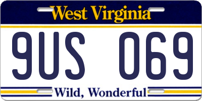 WV license plate 9US069