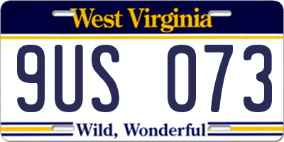 WV license plate 9US073
