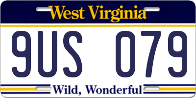 WV license plate 9US079