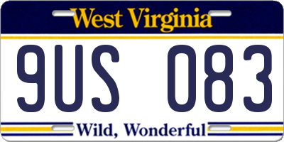 WV license plate 9US083