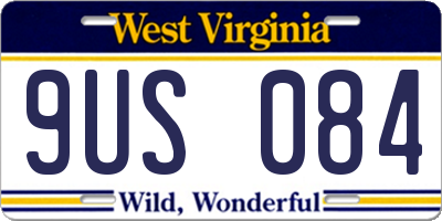 WV license plate 9US084