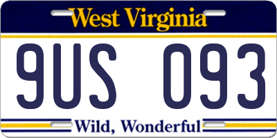 WV license plate 9US093