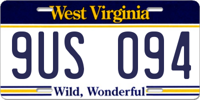 WV license plate 9US094