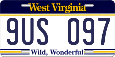 WV license plate 9US097