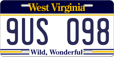WV license plate 9US098