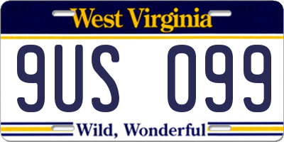 WV license plate 9US099