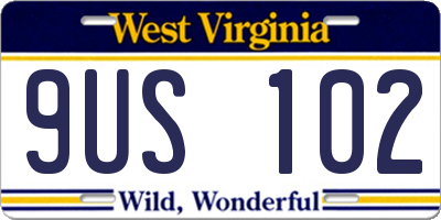 WV license plate 9US102