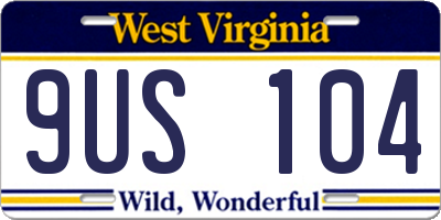 WV license plate 9US104