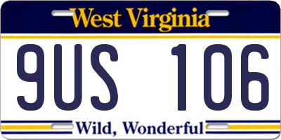 WV license plate 9US106