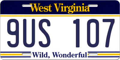WV license plate 9US107