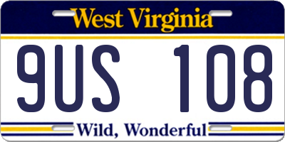 WV license plate 9US108