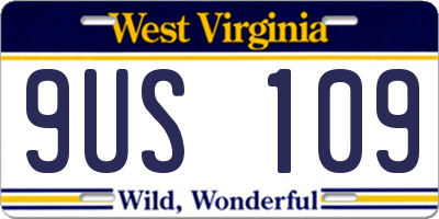 WV license plate 9US109