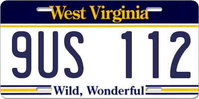 WV license plate 9US112