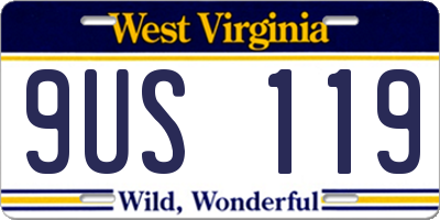 WV license plate 9US119