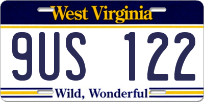 WV license plate 9US122