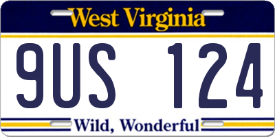 WV license plate 9US124