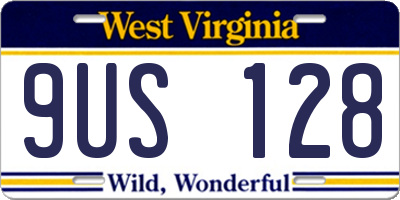 WV license plate 9US128