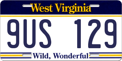 WV license plate 9US129