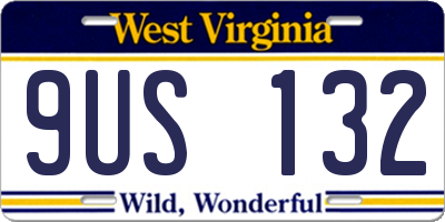 WV license plate 9US132