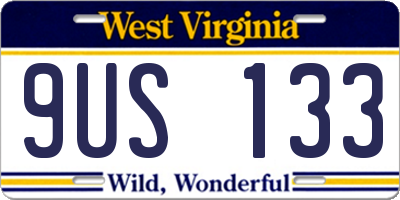 WV license plate 9US133