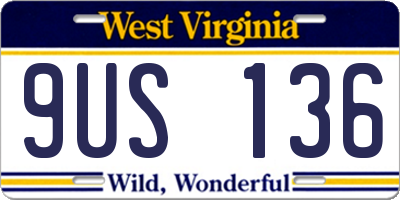 WV license plate 9US136
