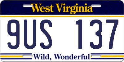 WV license plate 9US137