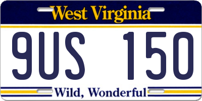 WV license plate 9US150