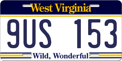 WV license plate 9US153