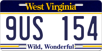 WV license plate 9US154