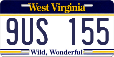 WV license plate 9US155