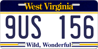 WV license plate 9US156