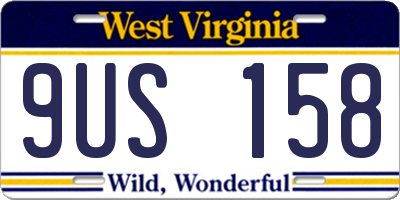 WV license plate 9US158