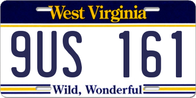 WV license plate 9US161