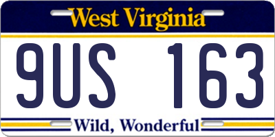 WV license plate 9US163