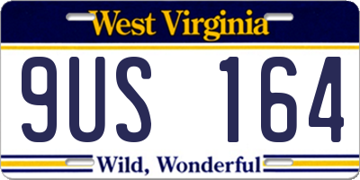 WV license plate 9US164