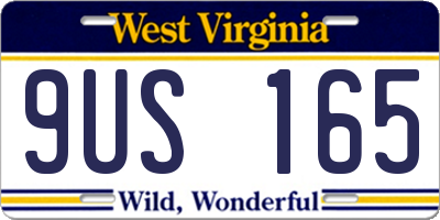 WV license plate 9US165