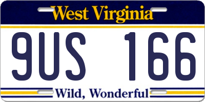 WV license plate 9US166