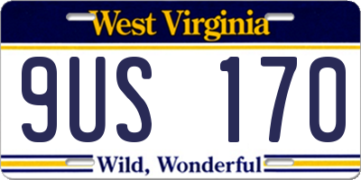 WV license plate 9US170
