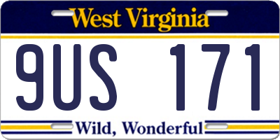 WV license plate 9US171