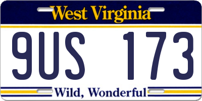 WV license plate 9US173