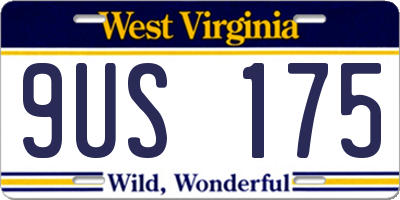 WV license plate 9US175
